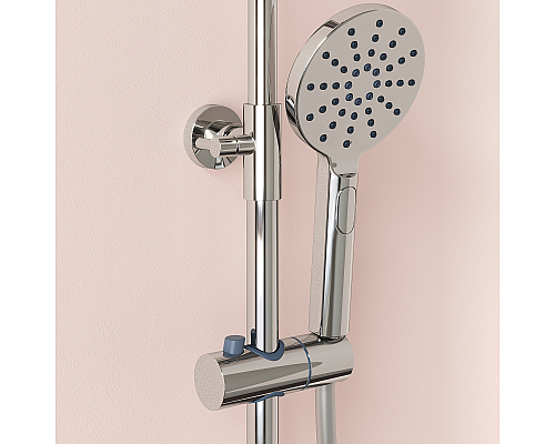 Душевая стойка Sancos Kanedo с термостатом с верхним душем, хром, SC7200CH