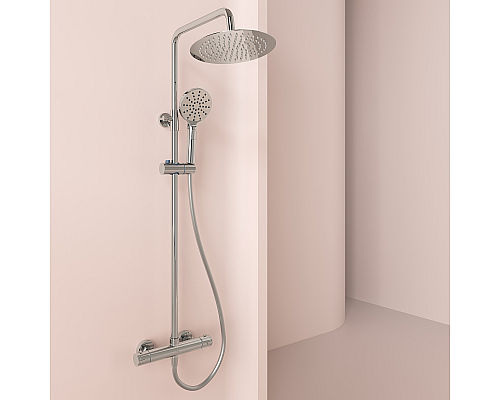 Душевая стойка Sancos Kanedo с термостатом с верхним душем, хром, SC7200CH