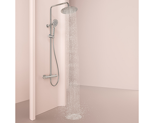 Душевая стойка Sancos Kanedo с термостатом с верхним душем, хром, SC7200CH