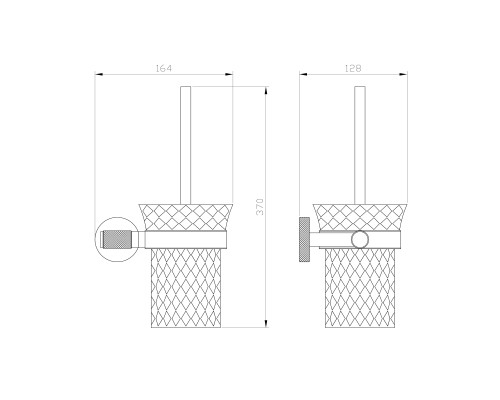 Туалетный ершик в комплекте Wonzon&Woghand, Черный/Золото