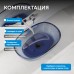 Раковина накладная прозрачная ABBER Kristall синяя