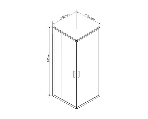 Душевой уголок Vincea Garda VSS-1G1011CLB 1100x1000 черный стекло прозрачное