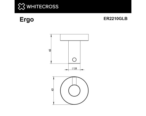 Крючок WHITECROSS Ergo ER2210GLB брашированное золото