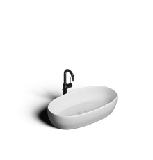 Накладная раковина-чаша из искусственного камня Monblan Via 600x395x155 цвет белый матовый