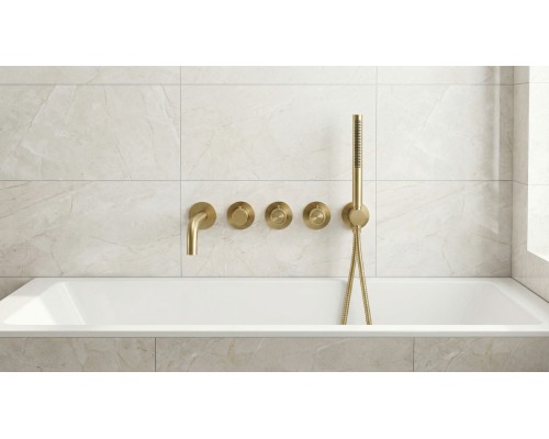 Смеситель термостатический для ванны встраиваемый Benesque Lumiere 11011504 латунь брашированная