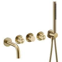 Смеситель термостатический для ванны встраиваемый Benesque Lumiere 11011504 латунь брашированная