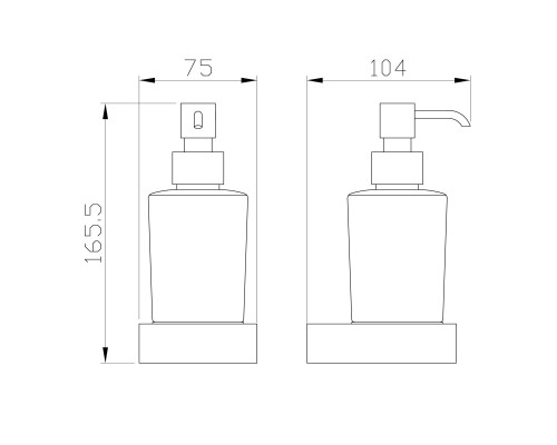 Дозатор мыла Wonzon&Woghand LOTTE, Темный графит WW-8333-BGM