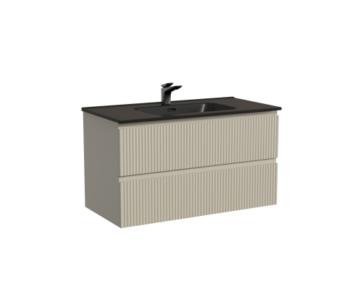 Тумба под раковину подвесная Sancos Snob R 89х44х50, с доводчиками, Beige Soft, SNR90CE