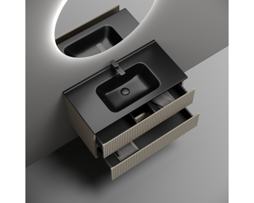 Тумба под раковину подвесная Sancos Snob R 89х44х50, с доводчиками, Beige Soft, SNR90CE