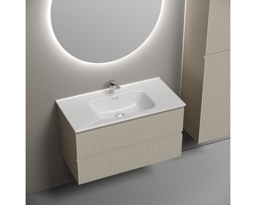 Тумба под раковину подвесная Sancos Snob R 89х44х50, с доводчиками, Beige Soft, SNR90CE