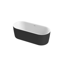 Акриловая ванна Cezares Metauro 180x80 METAURO-INT-Central-180-80-60-B-W-MATT Черная матовая Белая матовая без гидромассажа
