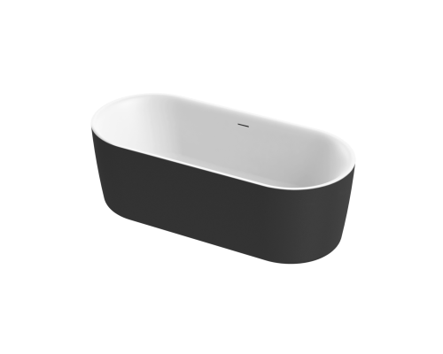 Акриловая ванна Cezares Metauro 180x80 METAURO-INT-Central-180-80-60-B-W-MATT Черная матовая Белая матовая без гидромассажа
