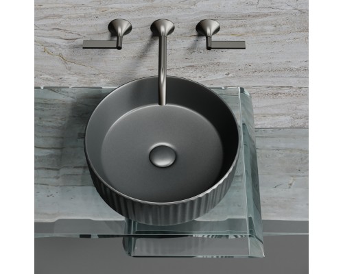 Раковина-чаша накладная Ceramicanova Element 360x360x115 антрацит матовый