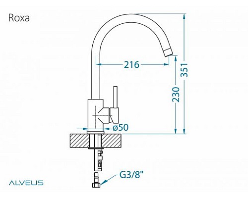 Смеситель Alveus Roxa 1129039 черный Смеситель Alveus Roxa 1129039 черный