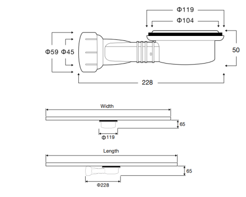 Сифон Vincea VSph-D132 с гидрозатовром