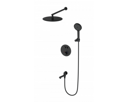 Душевая система с термостатом встраиваемая Wonzon&Woghand, Черный матовый