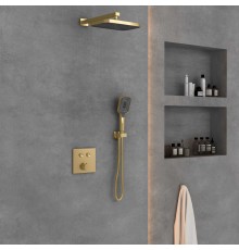 Душевой комплект Vincea VSFW-4211BG встраиваемый, двухрежимный, брашированное золото