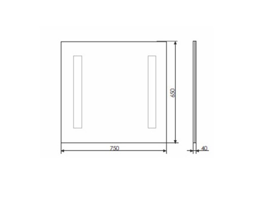 Зеркало Comforty Жасмин-75 750x650, LED-подсветка, бесконтактный сенсор