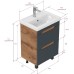 Тумба под раковину Onika Айленд 50 напольная, графит/дуб крафт золотой