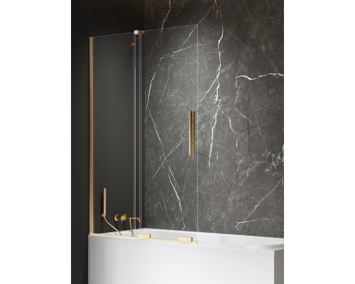 Шторка для ванны NEW TRENDY SMART GOLD BRUSHED 140x150 (брашированное золото)
