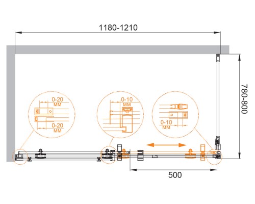 Душевой уголок Cezares STYLUS-M-AH-1-120/80-C-Cr