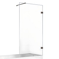 Шторка для ванны NEW TRENDY AVEXA GUNMETAL BRUSHED 80x150 оружейная сталь