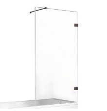 Шторка для ванны NEW TRENDY AVEXA GUNMETAL BRUSHED 80x150 оружейная сталь