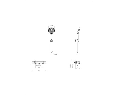 Смеситель для душа с термостатом Wonzon&Woghand, Темный графит