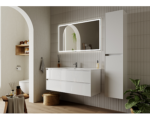 Тумба под раковину SANCOS Cento 1190х450х500, c двумя ящиками, белый глянец Тумба под раковину SANCOS Cento 1190х450х500, c двумя ящиками, белый глянец