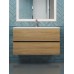 Тумба под раковину 90 см, Uperwood Barsa, черная/дуб сонома