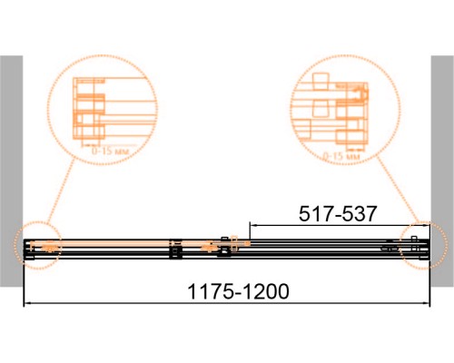 Душевая дверь Cezares Duet Soft-M 120 DUET SOFT-M-BF-1-120-C-Cr Хром