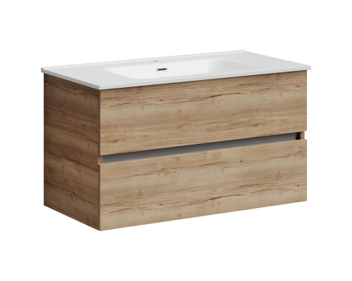Тумба под раковину SANCOS Urban 890х450х550, c двумя ящиками, дуб галифакс натуральный