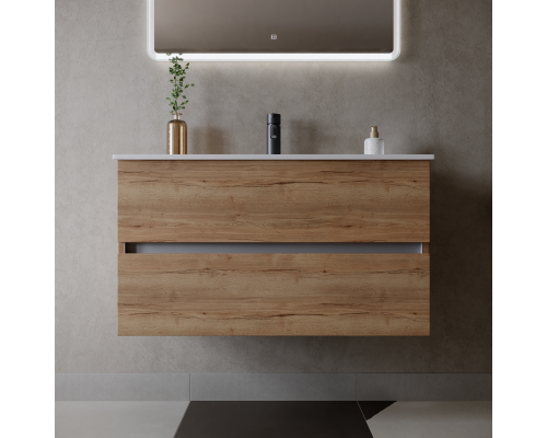 Тумба под раковину SANCOS Urban 890х450х550, c двумя ящиками, дуб галифакс натуральный