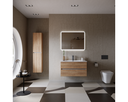 Тумба под раковину SANCOS Urban 890х450х550, c двумя ящиками, дуб галифакс натуральный