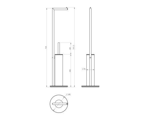 Туалетный ершик с держателем туалетной бумаги Wonzon&Woghand, Браш золото WW-V4602-BG