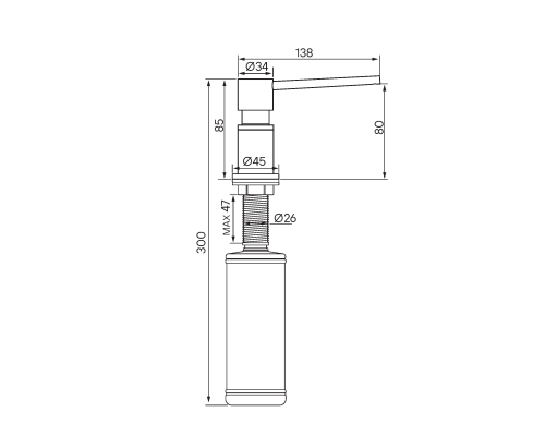 Дозатор для кухни Paulmark Kraft D003-G