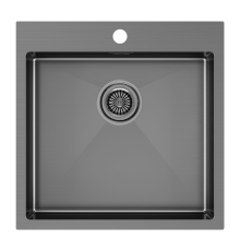 Кухонная мойка Paulmark Kroner 51 PM215151-GM Вороненая сталь