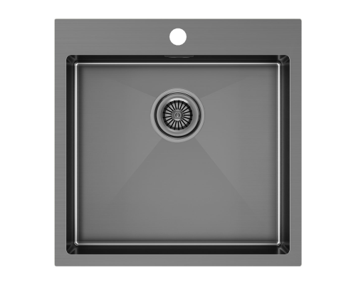 Кухонная мойка Paulmark Kroner 51 PM215151-GM Вороненая сталь