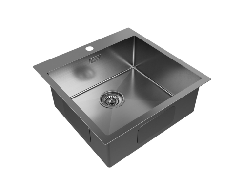 Кухонная мойка Paulmark Kroner 51 PM215151-GM Вороненая сталь