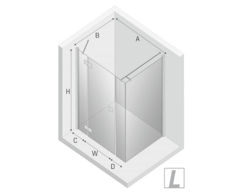 Душевое ограждение NEW TRENDY REFLEXA PLUS L 110x80x200 хром