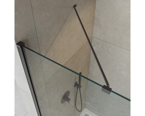 Душевая перегородка Cezares Liberta 125 LIBERTA-L-1-TB-125-C-NERO профиль Черный матовый стекло прозрачное