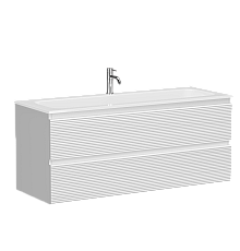 Тумба подвесная SANCOS Folk 1195х445х500, c двумя ящиками, Bianco FL120W
