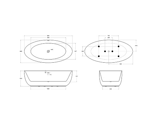 Акриловая ванна BelBagno 186x88 BB707-1860-880 без гидромассажа Акриловая ванна BelBagno 186x88 BB707-1860-880 без гидромассажа