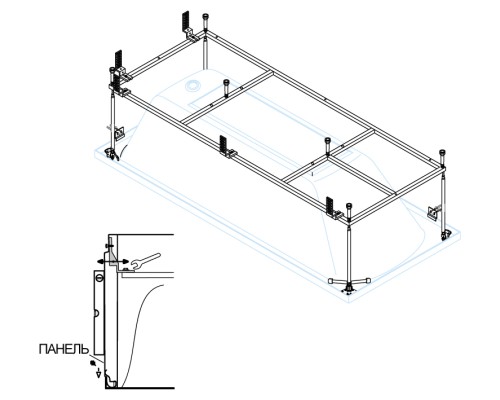 Металлический каркас для акриловой ванны Cezares 42-for_two-MF