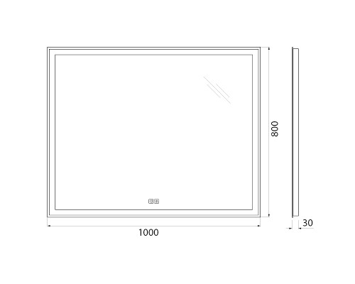 Зеркало BelBagno SPC-GRT-1000-800-LED-TCH-WARM с подсветкой с подогревом с сенсорным выключателем