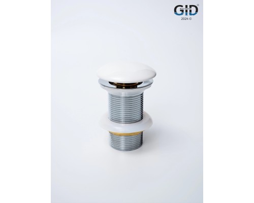 Белый керамический донный клапан Gid WH100 71101k без перелива