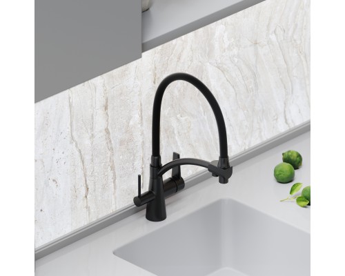 Смеситель для кухни SANCOS Eri SC4001MB с подключением фильтра, матовый черный