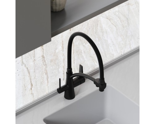 Смеситель для кухни SANCOS Eri SC4001MB с подключением фильтра, матовый черный