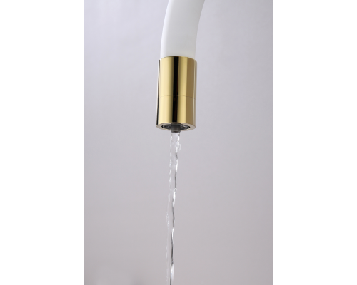 Смеситель для кухни Paulmark Salix Sa213419-Gw Золото Белый