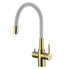 Смеситель для кухни Paulmark Salix Sa213419-Gw Золото Белый